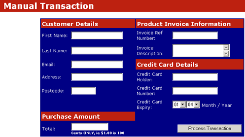 Process MOTO Payments with eWAY