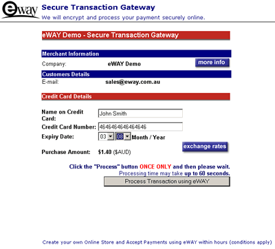 Process credit cards within hours