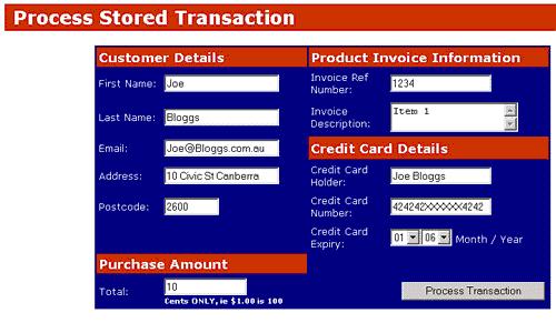 Process Stored transactions