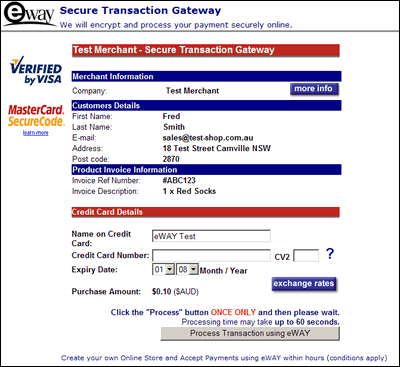3D Secure credit card details