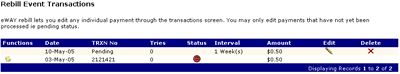 View Recurring Billing Transactions
