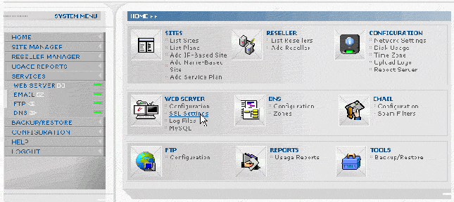 Ensim SSL settings