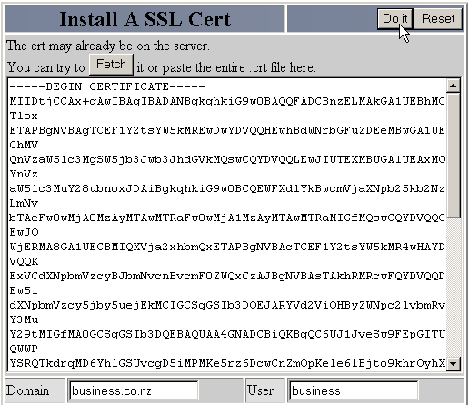 CPanel Install SSL Certificate