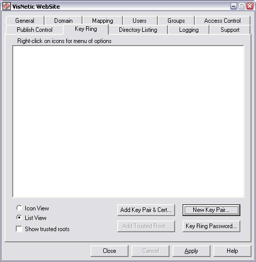 Select KEY RING tab