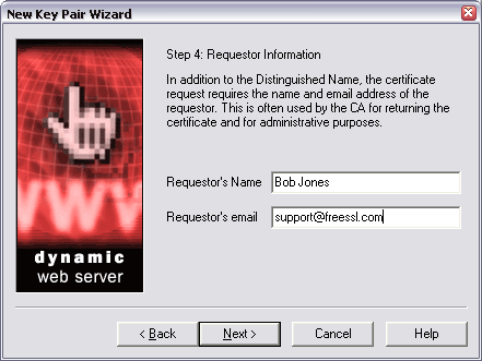 Enter the name of your administrator / applicant and email address