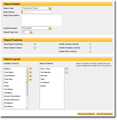 Create Custom Report