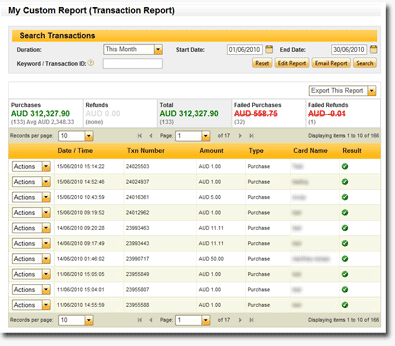 View or Search Transactions