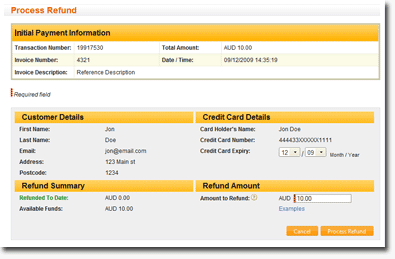 Select Refund Transaction