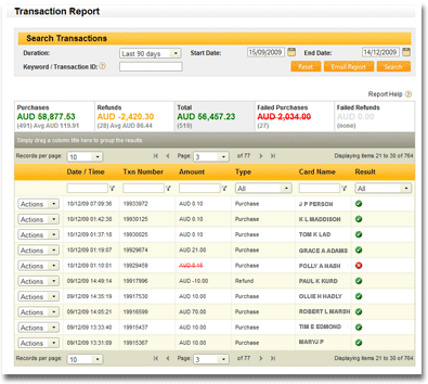 View or Search Transactions