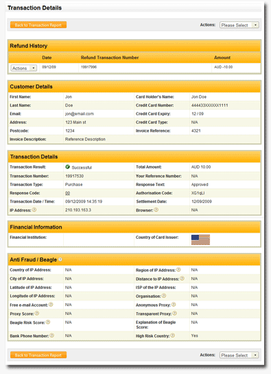 View Transaction Details